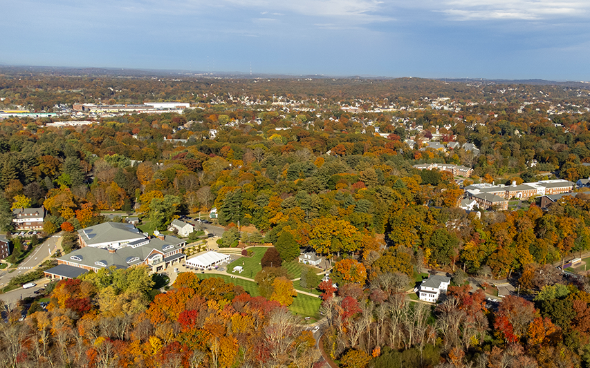 Milton, Massachusetts and the Ƶ campus from above