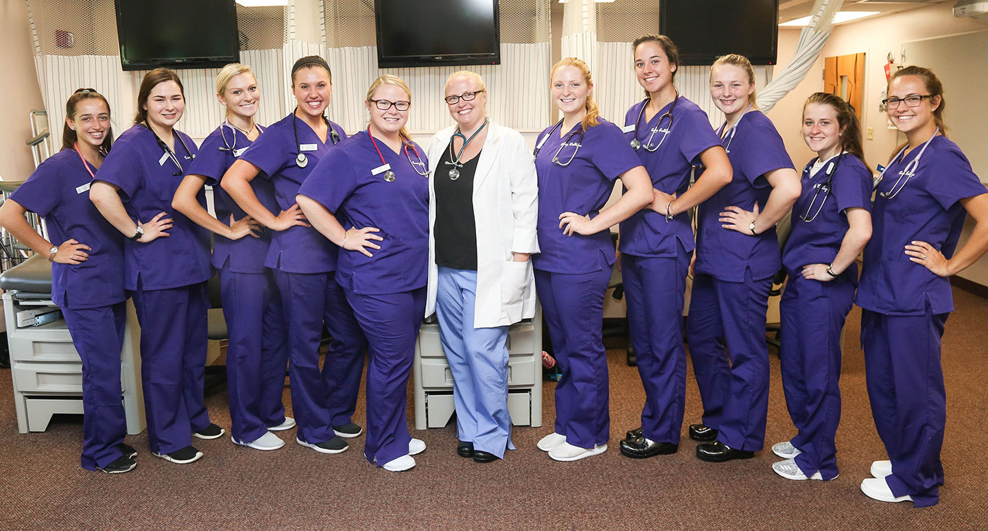 Ƶ School of Nursing students in their Purple Scrubs